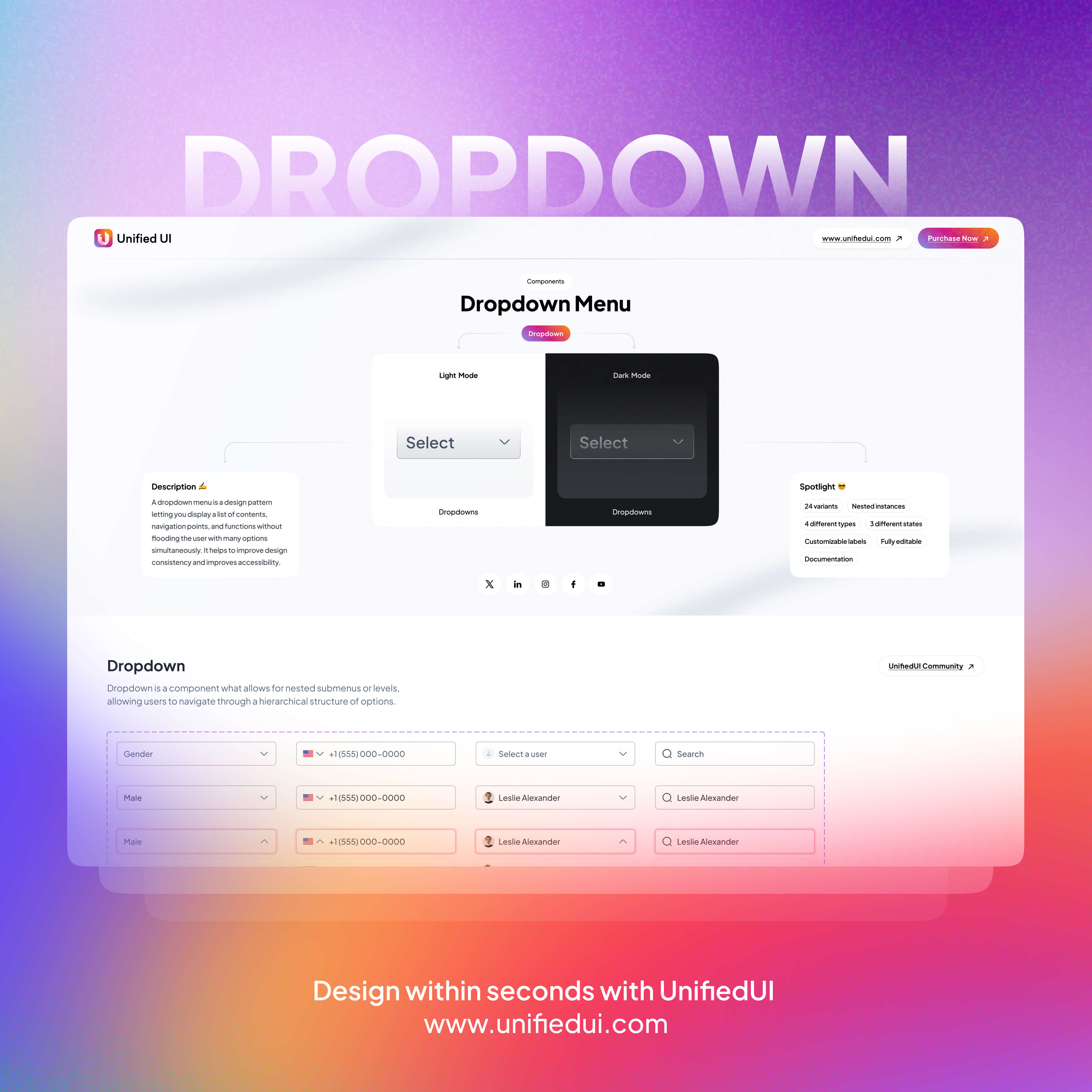Dropdown - UnifiedUI