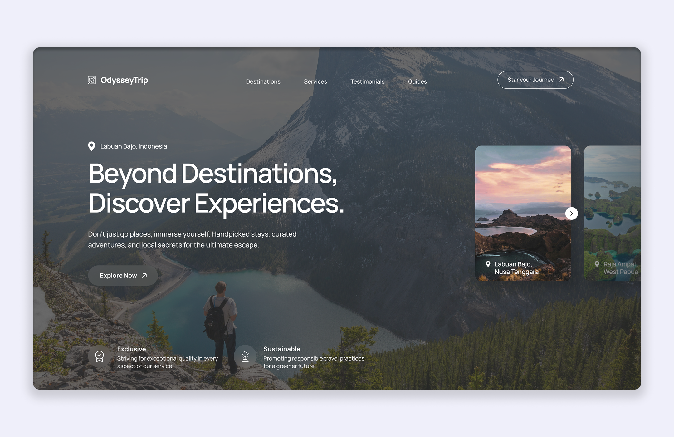 Travel Website Hero Section