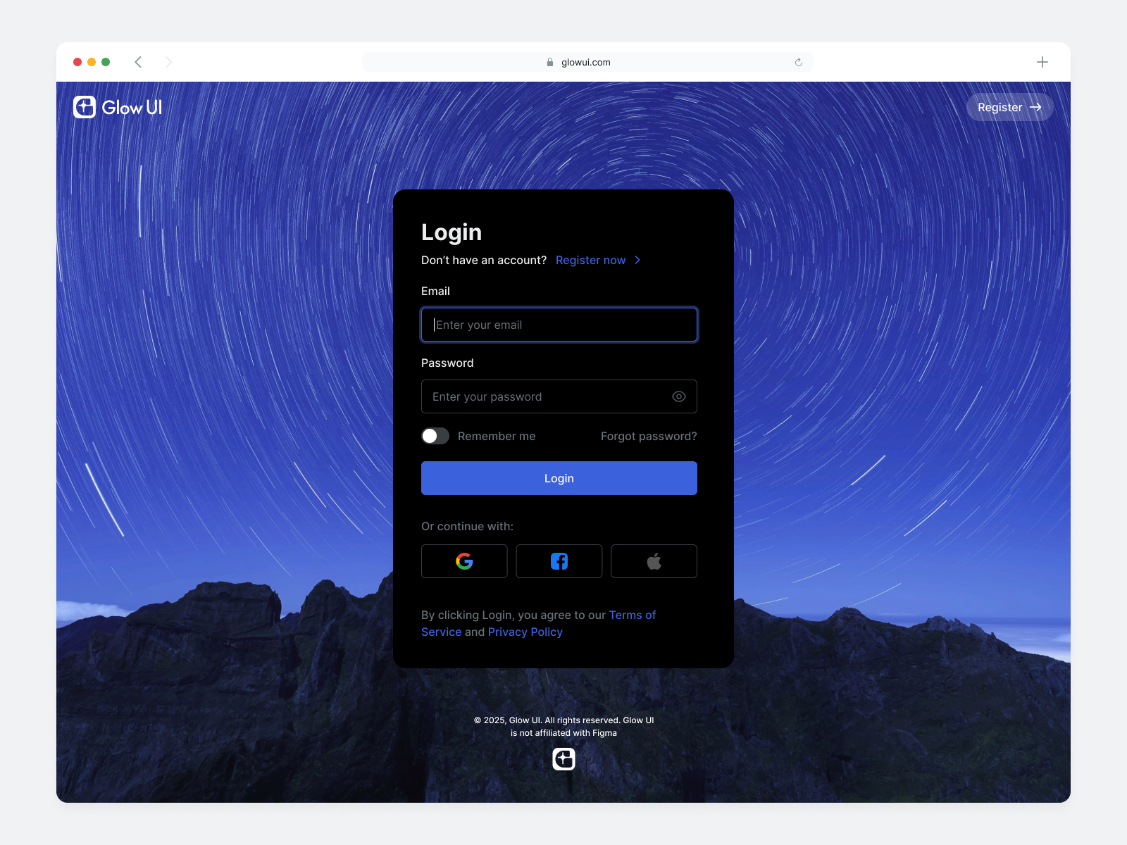 Day 11 — Login made with Glow UI 1.7