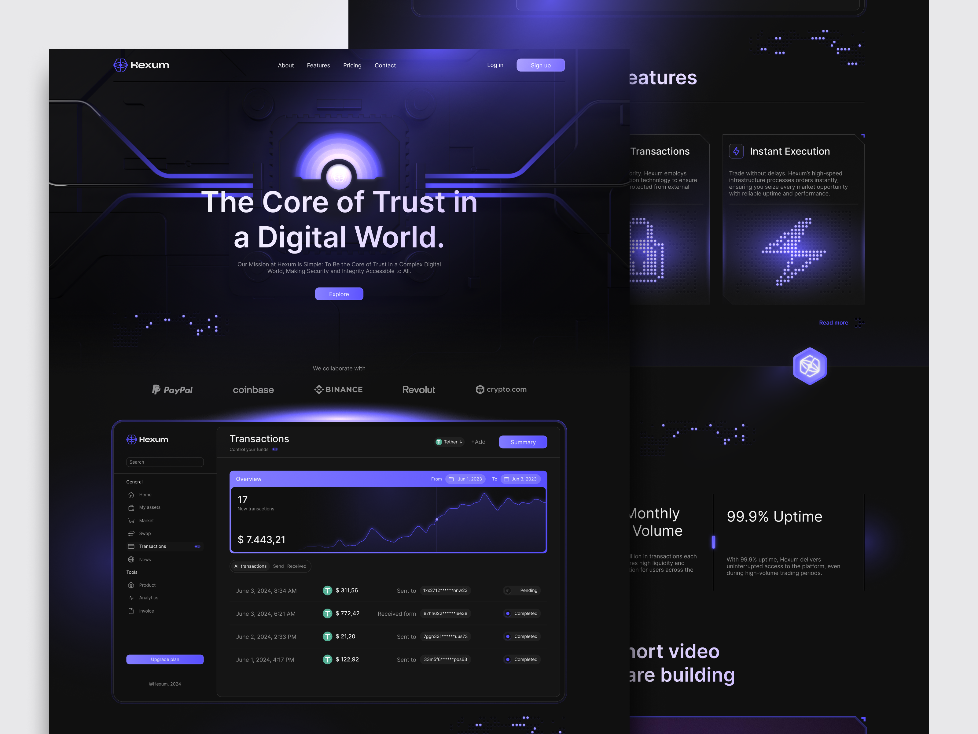 Hexum - Crypto Trading Web Design | Search by Muzli | Search by Muzli