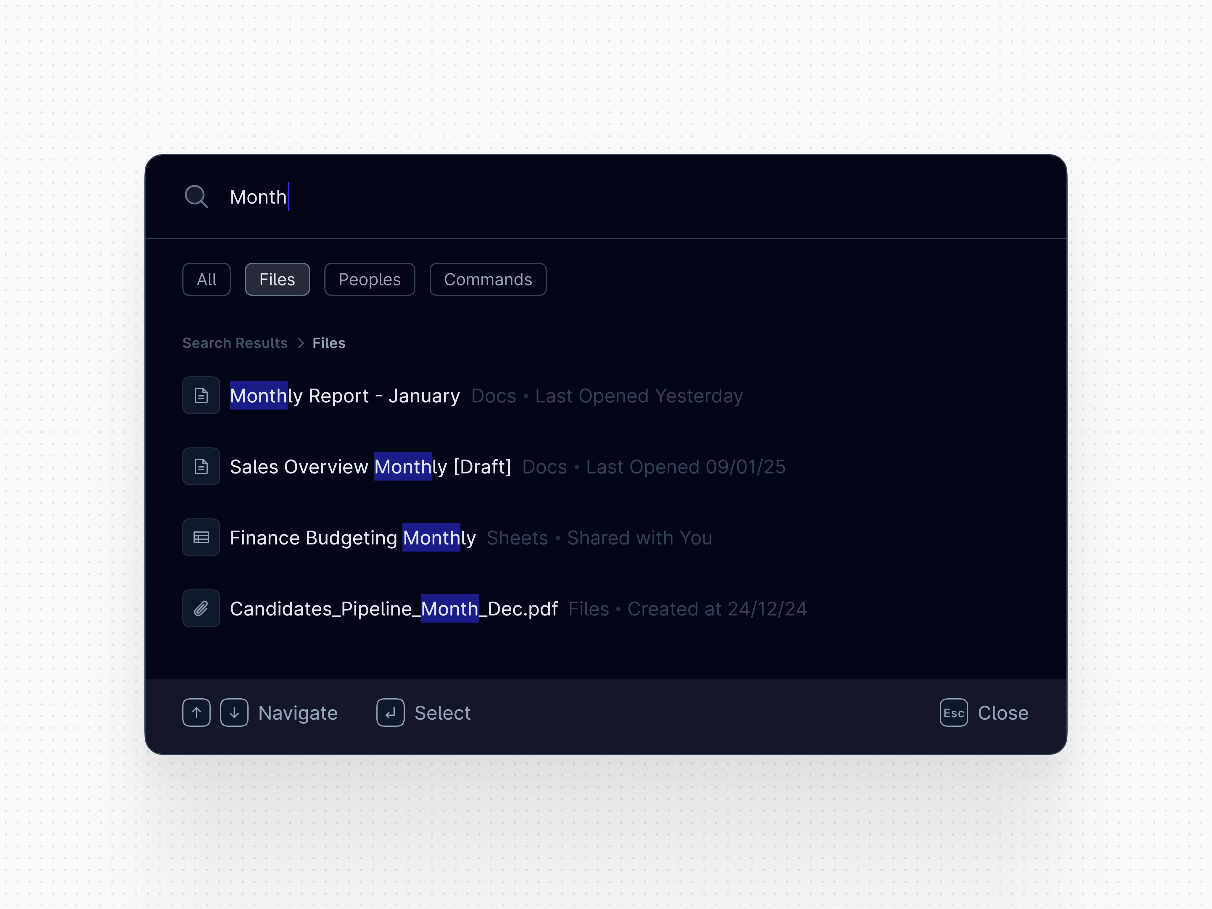 Search Bar Command - Component