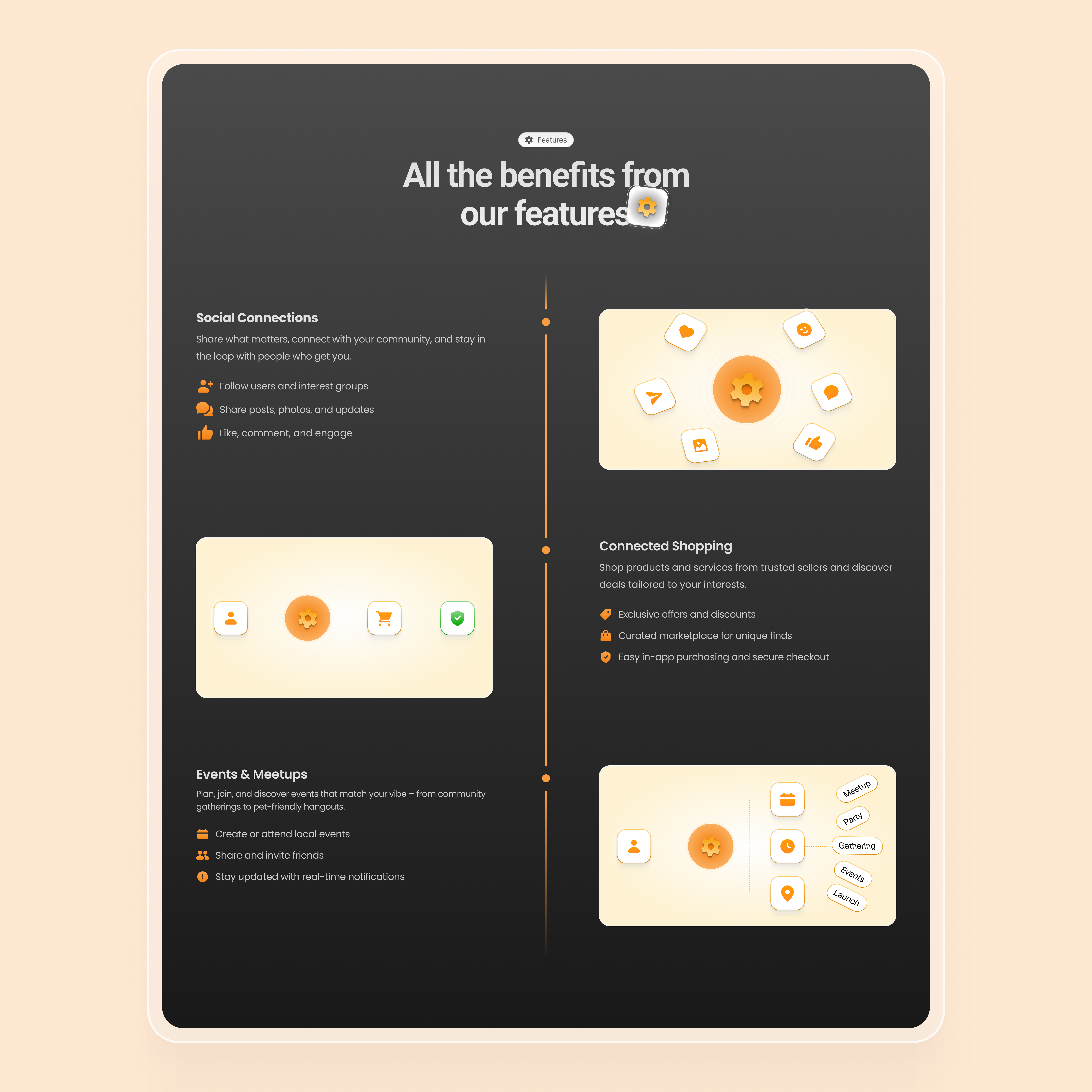 Features Section - Dark UI