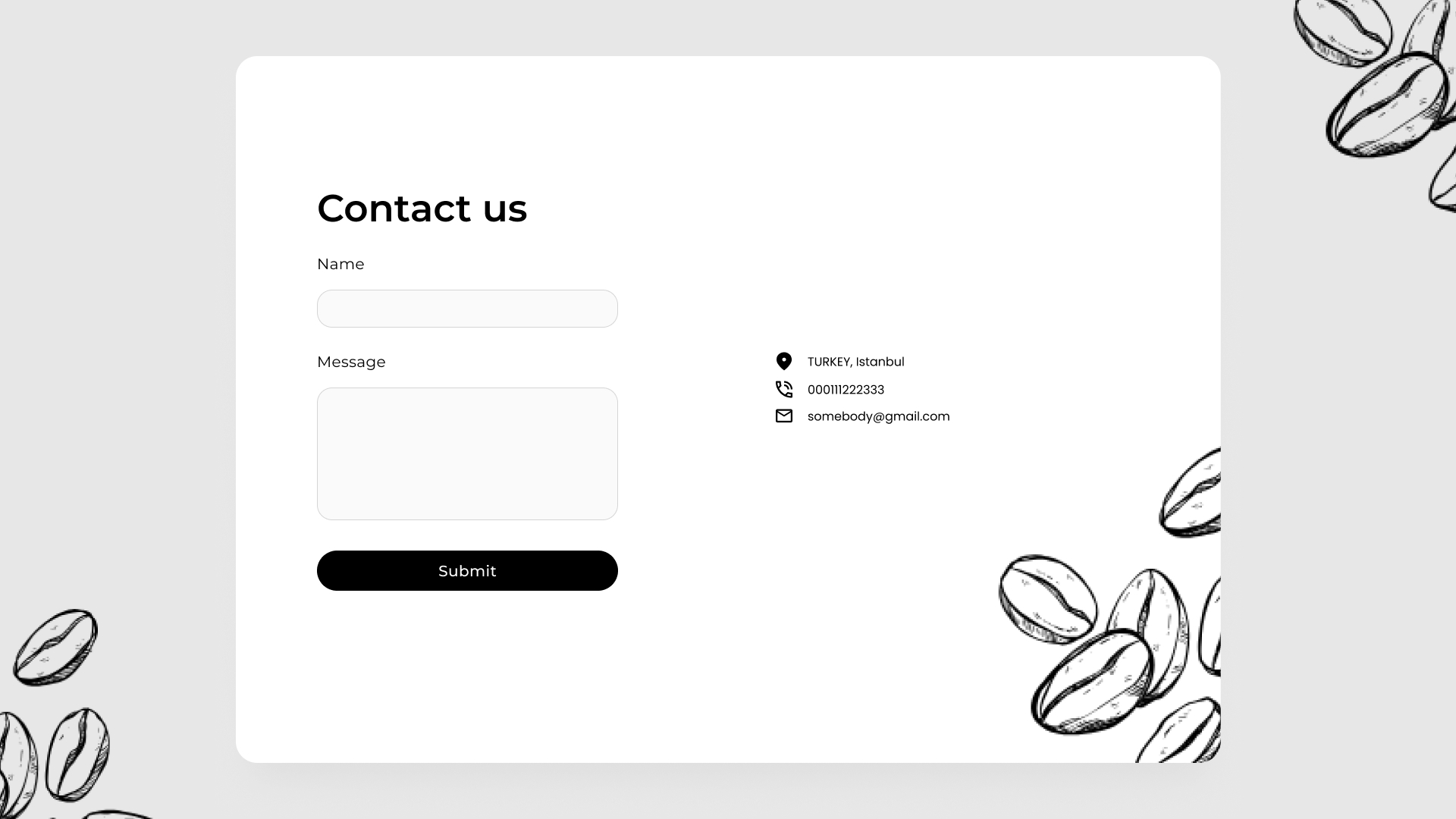 Footer design for coffe shop