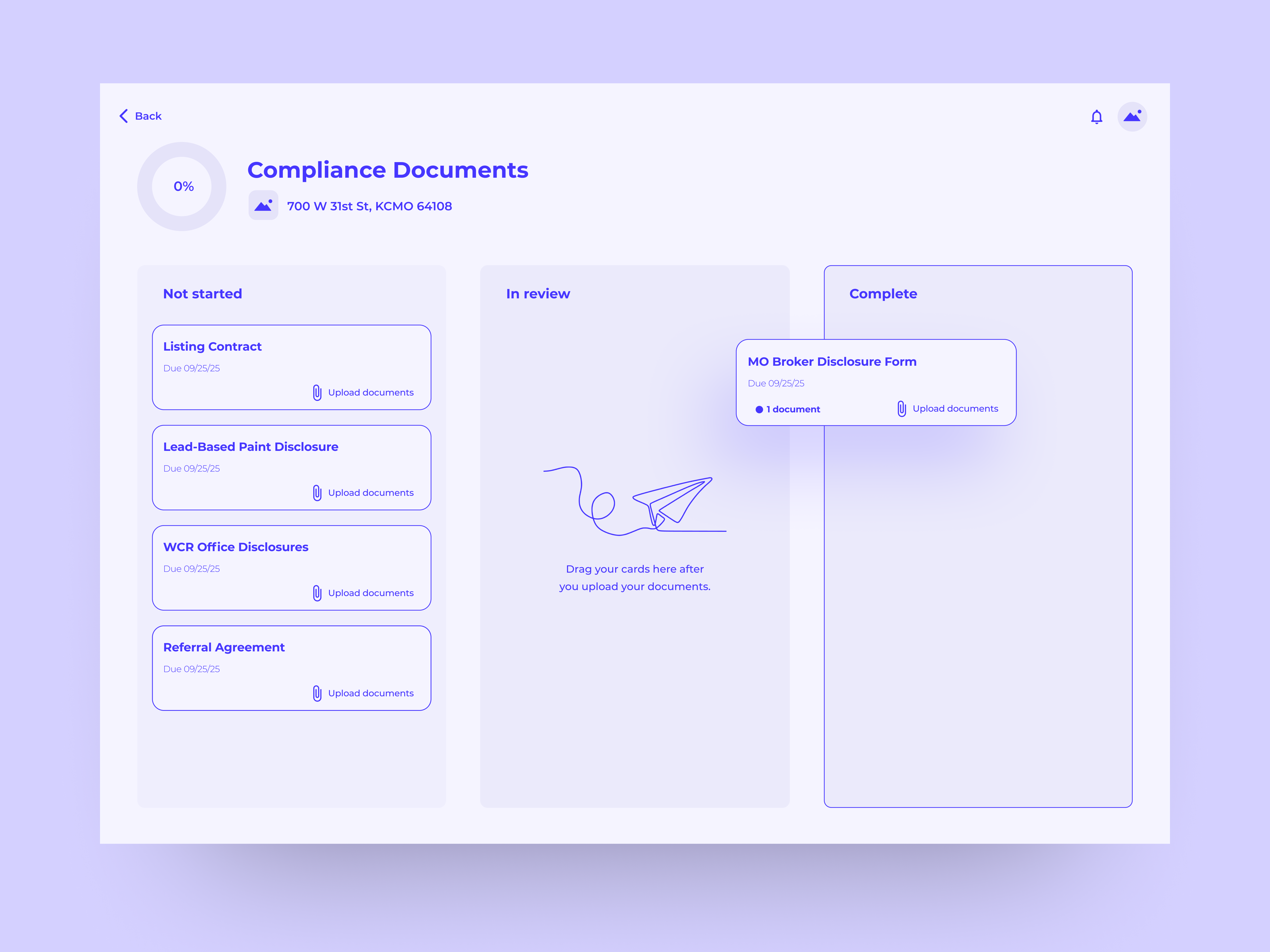Compliance Wireframes