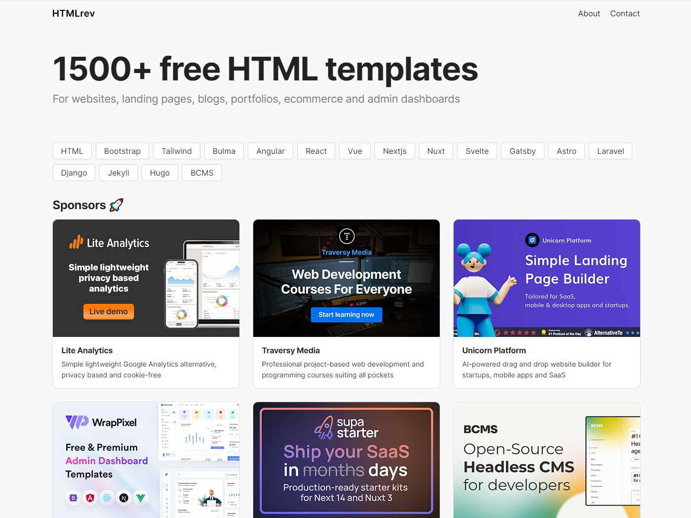 HTMLrev - Free HTML Website Template Library by Devluc | Layers