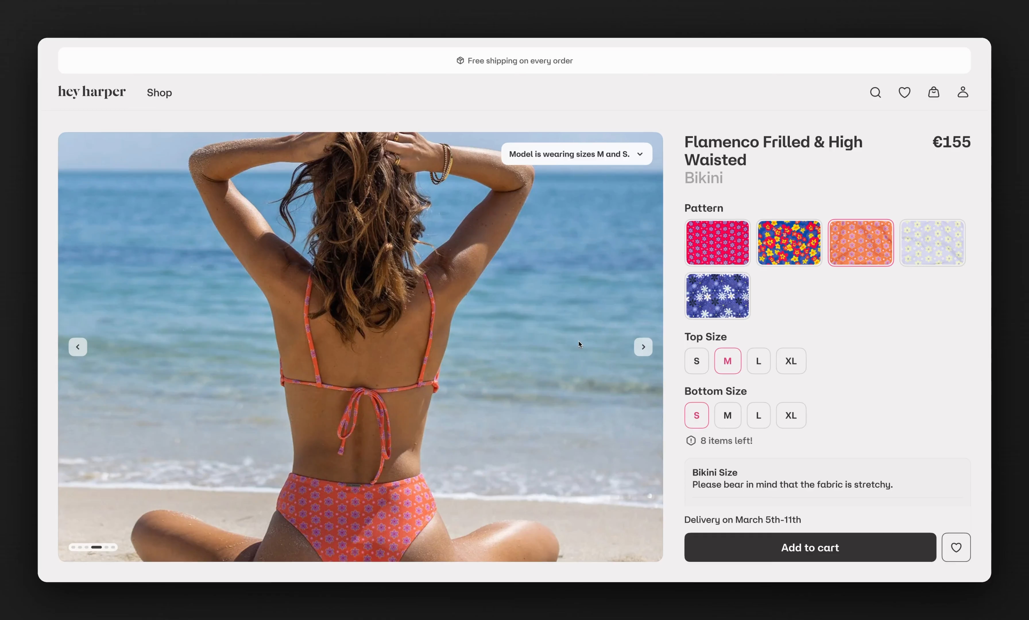 Product Detail Page of an e-commerce shop.
