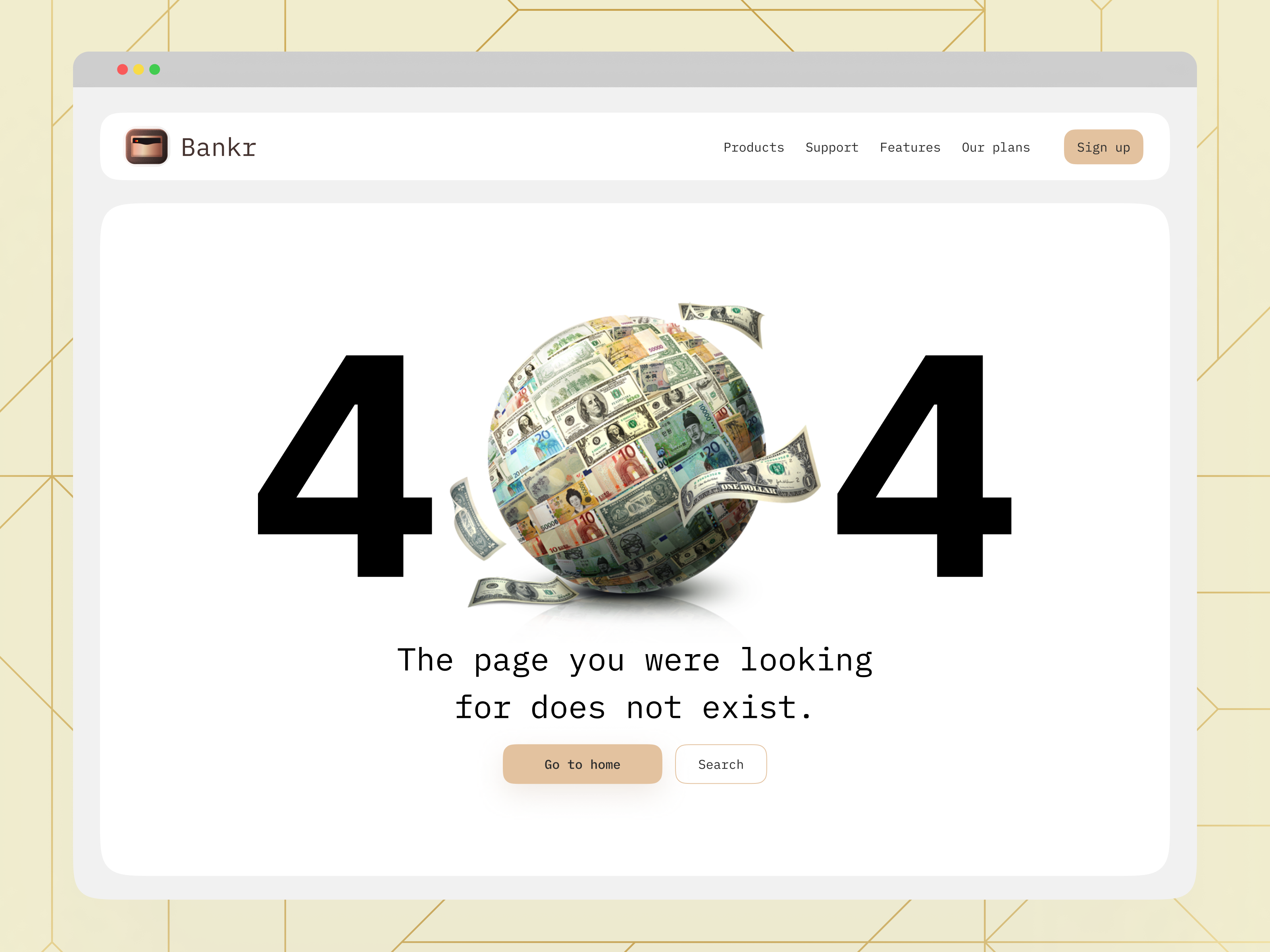 404 Error Page for Fintech Platform