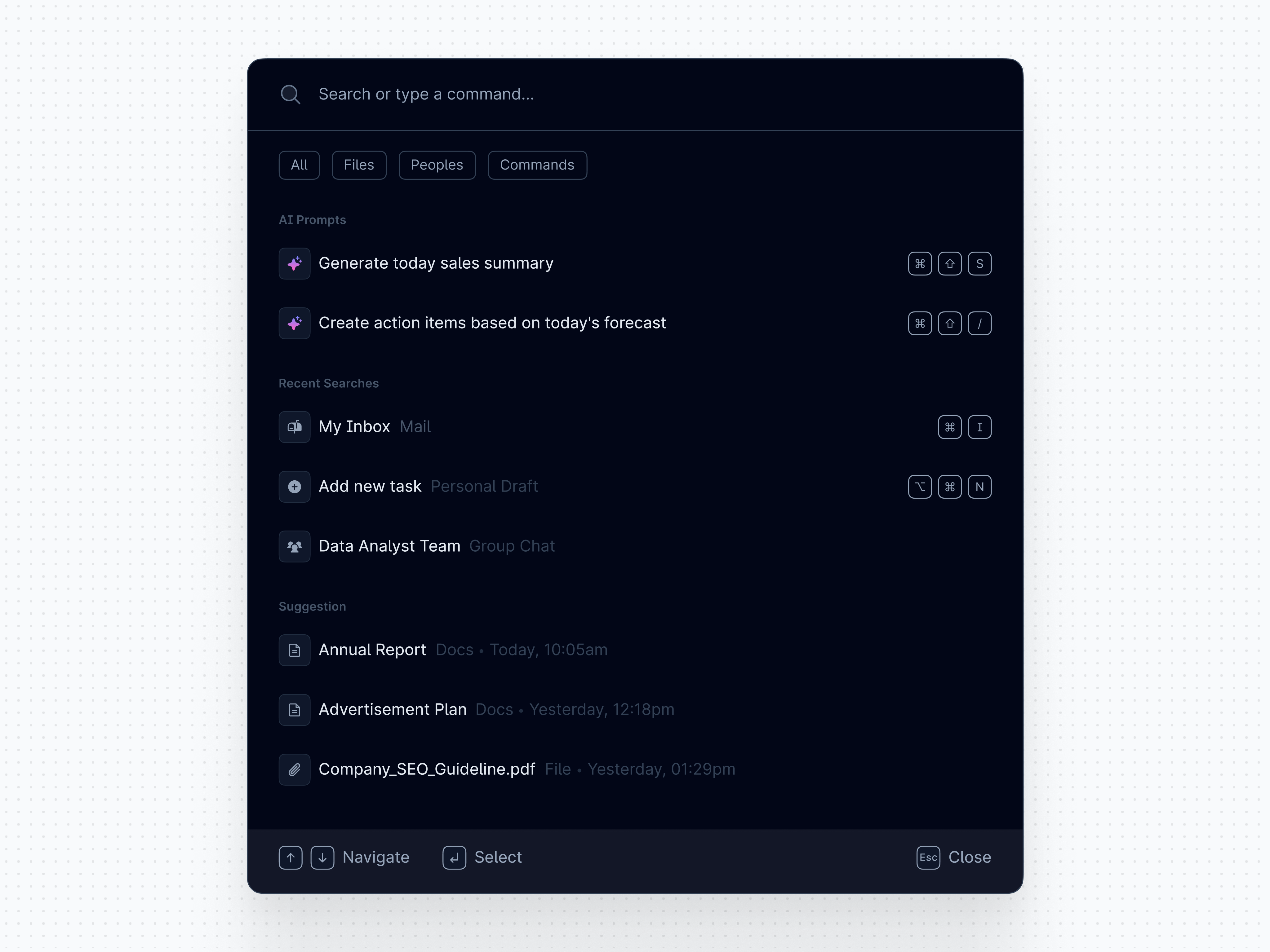 Search Bar Command - Component
