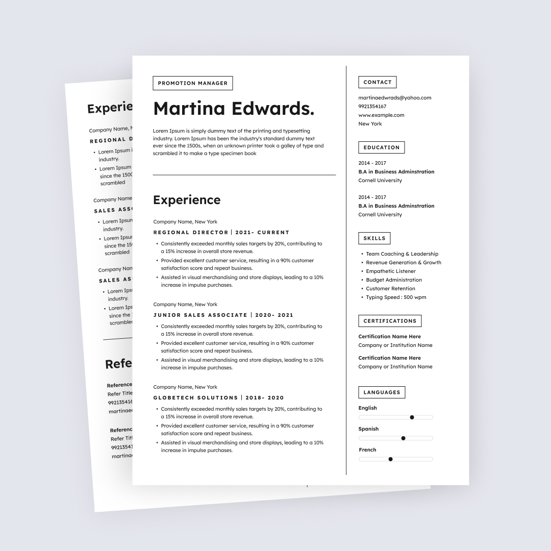 Minimal Resume Template Free (Figma File) ⬇️