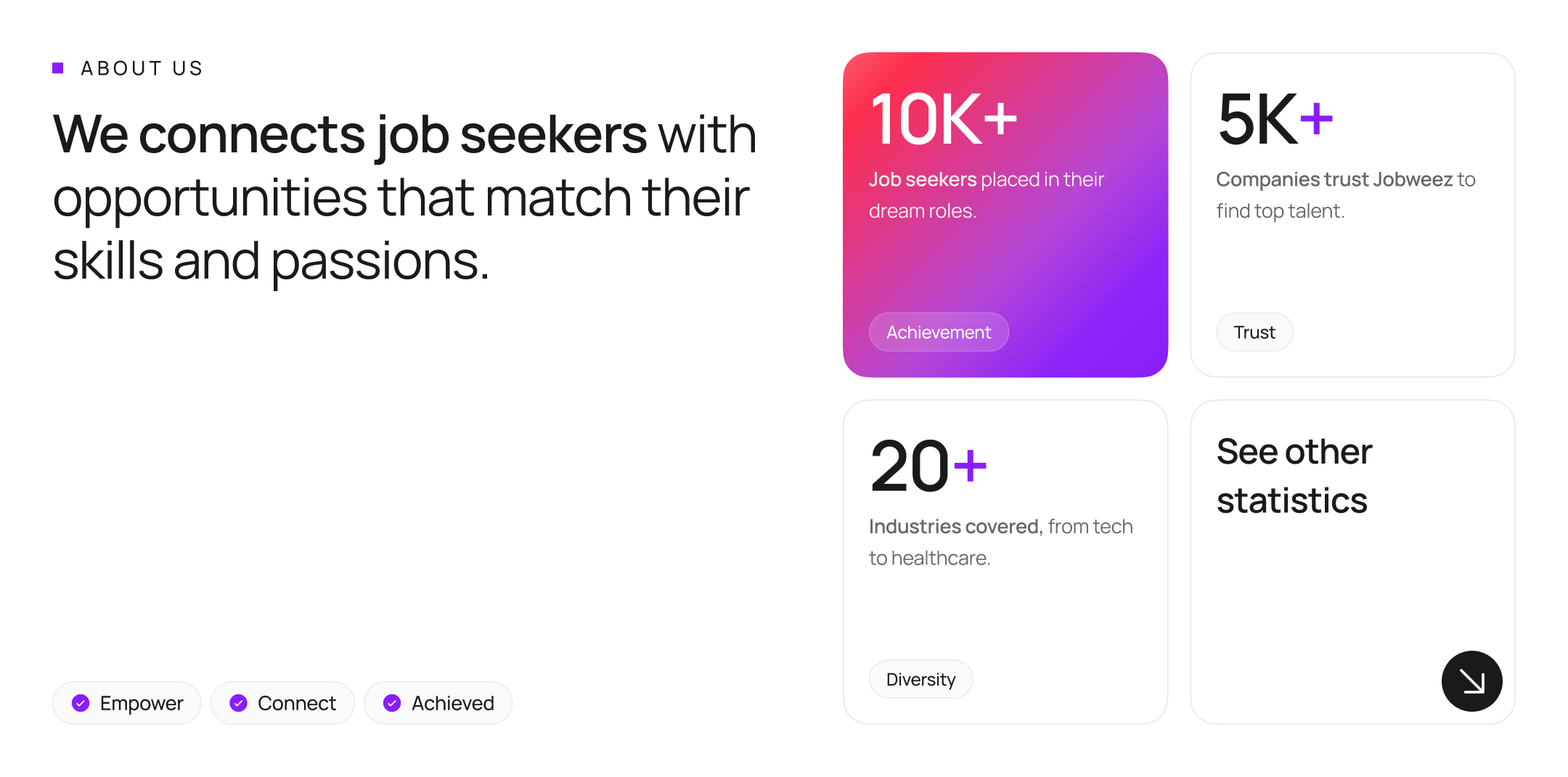 Job Platform Landing Page - About Us