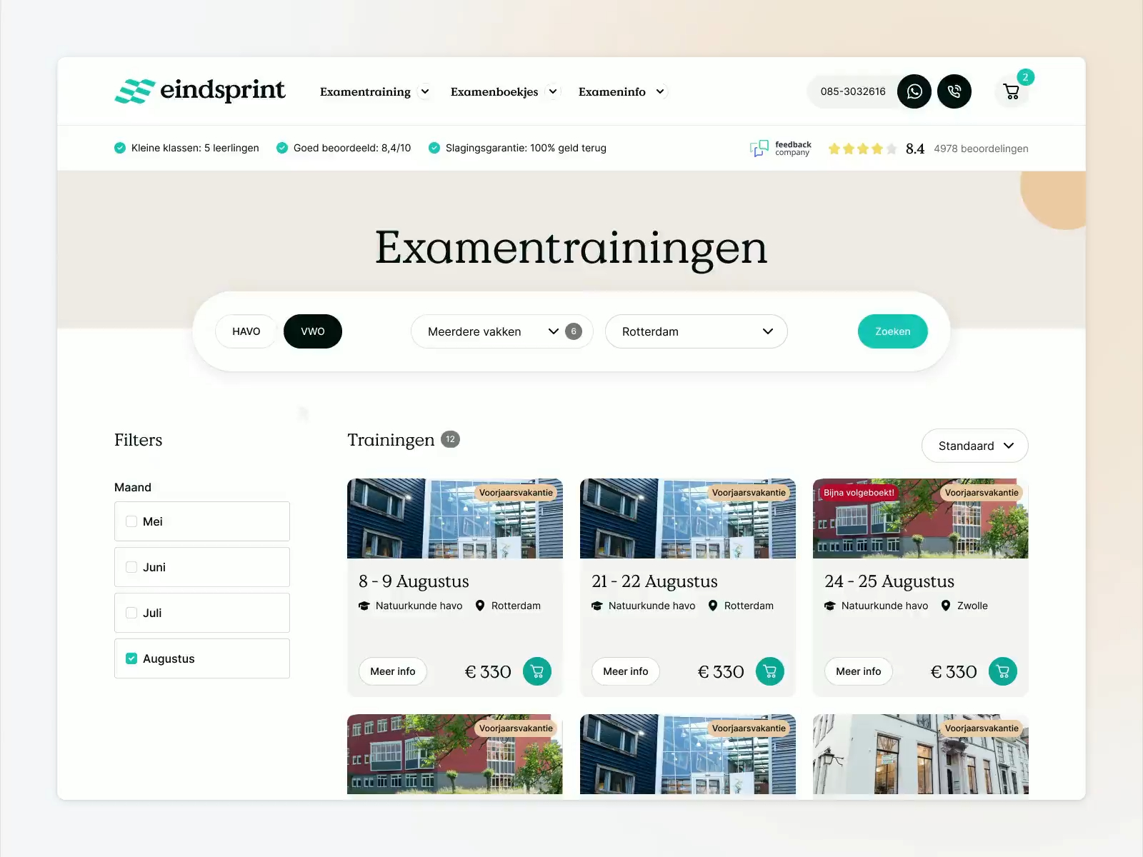 Eindsprint — E-commerce webshop checkout