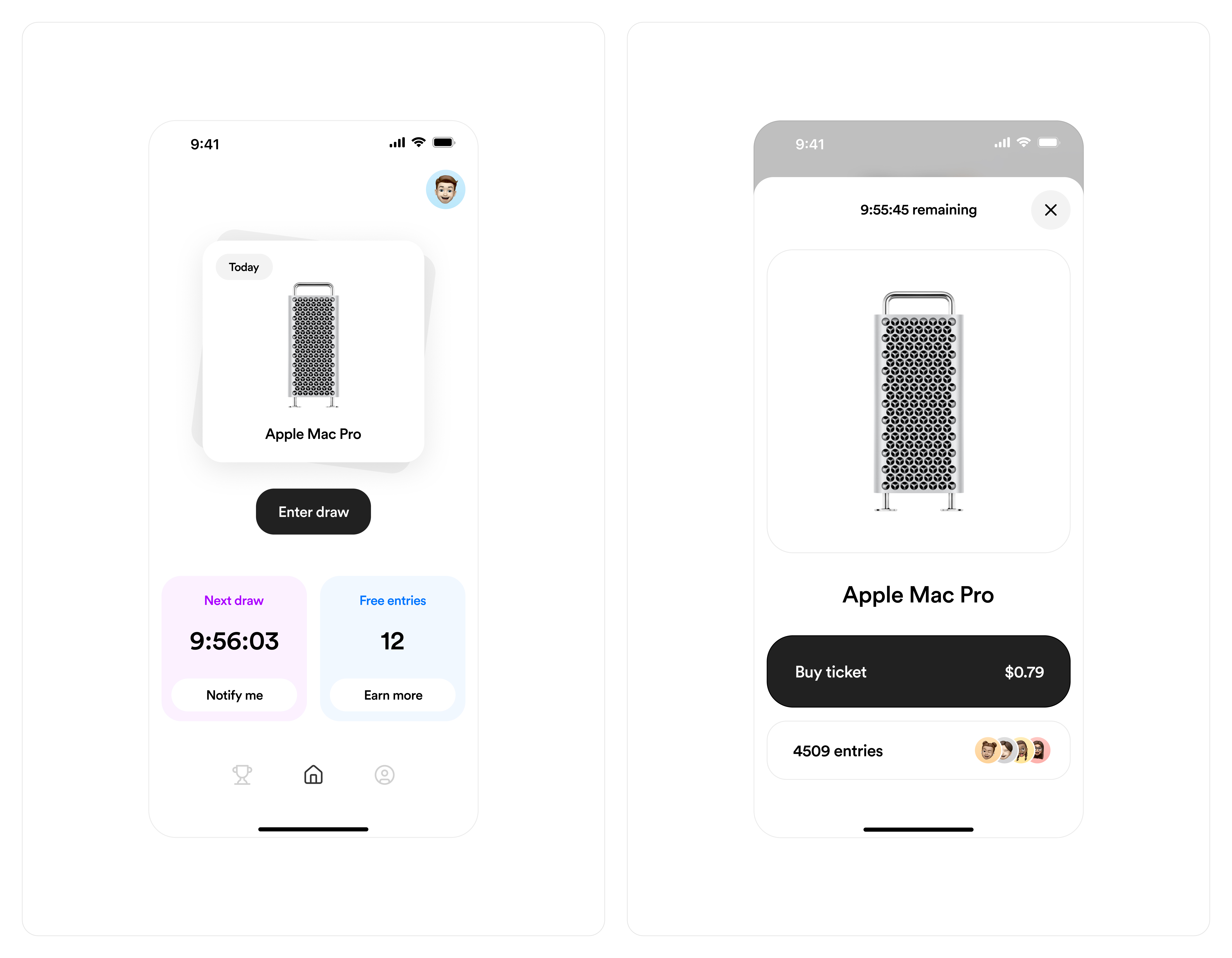 Raffle IOS app