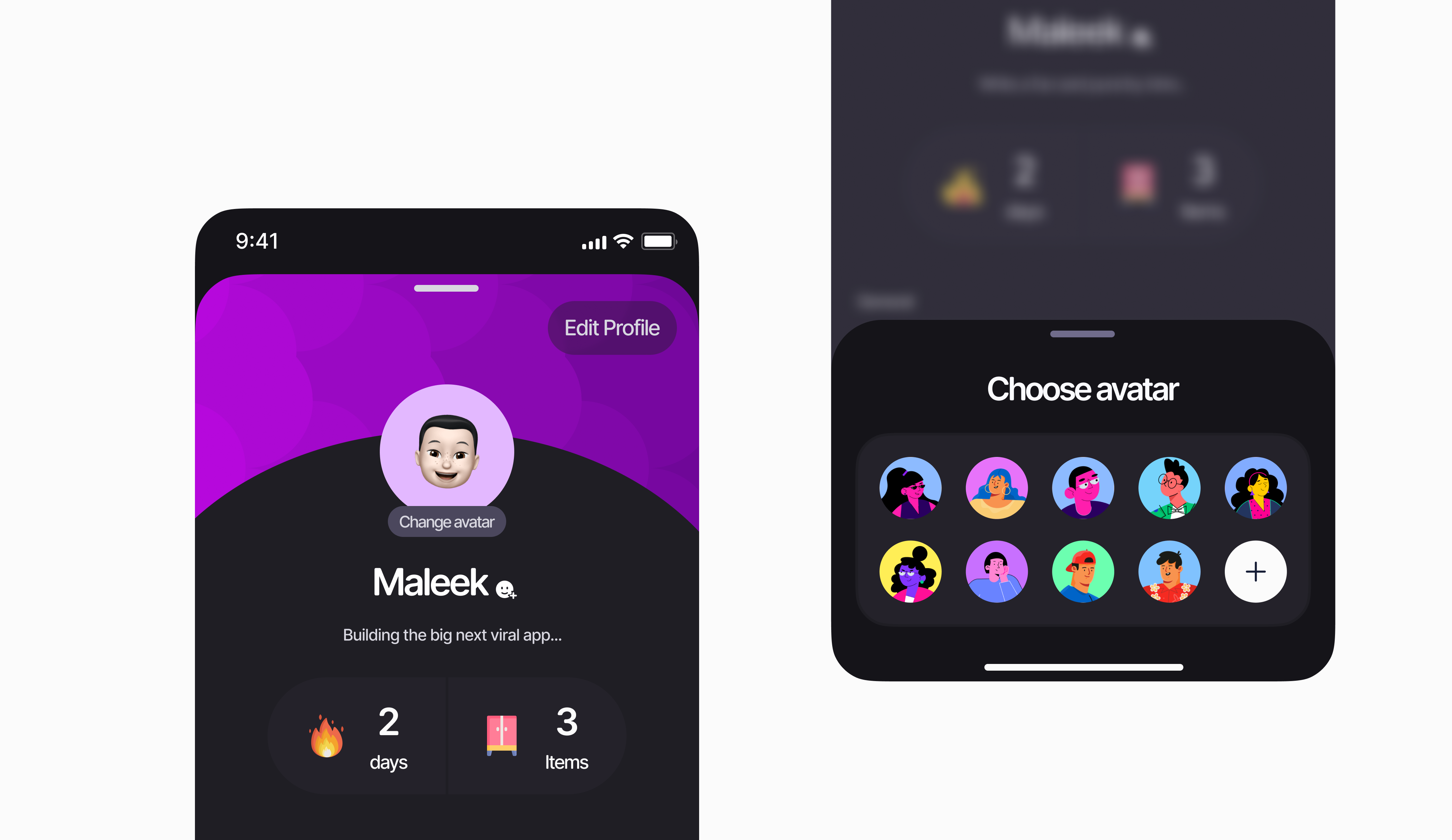 A fun profile page UI