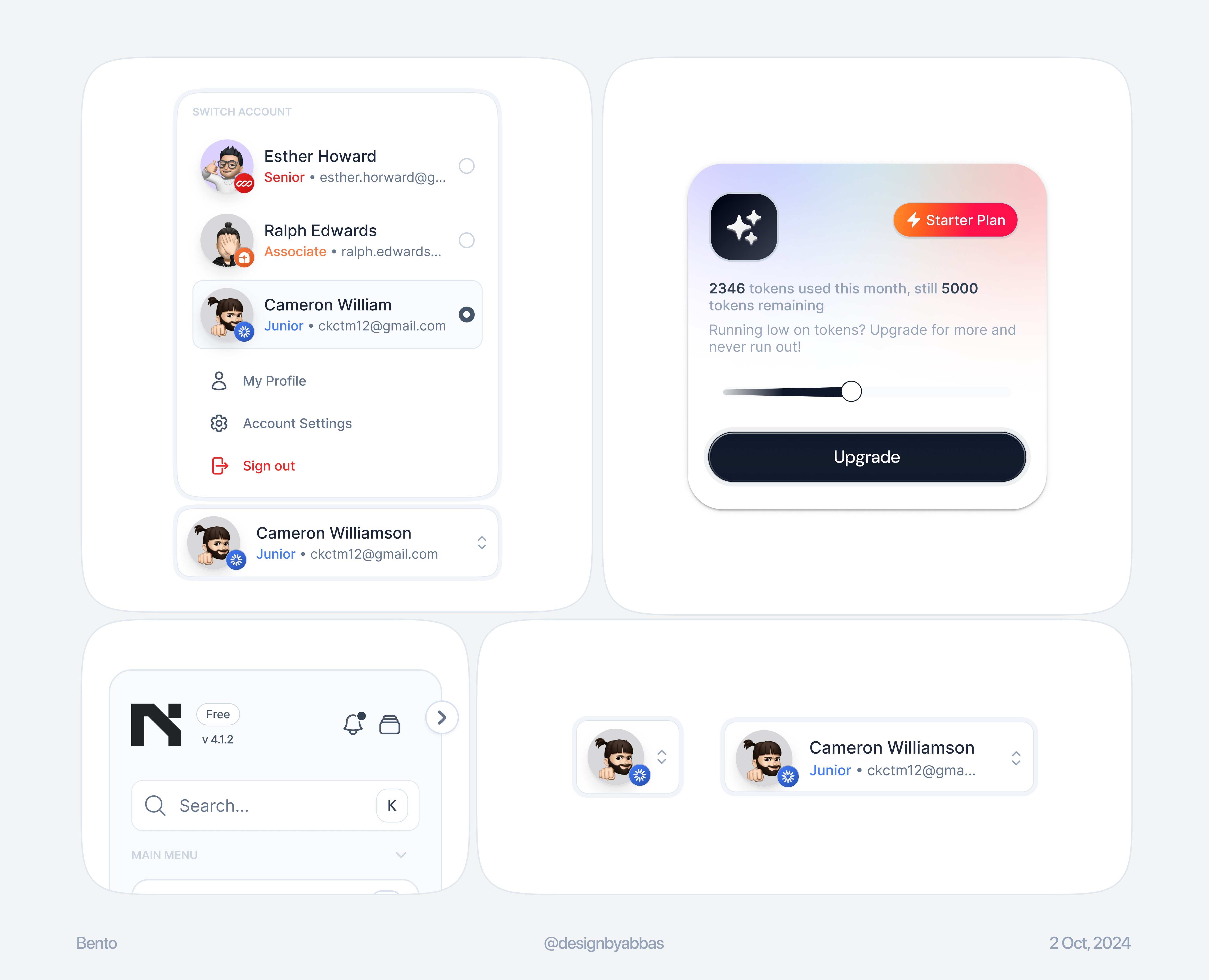🍱 Bento Cards: Crypto | Search by Muzli | Search by Muzli