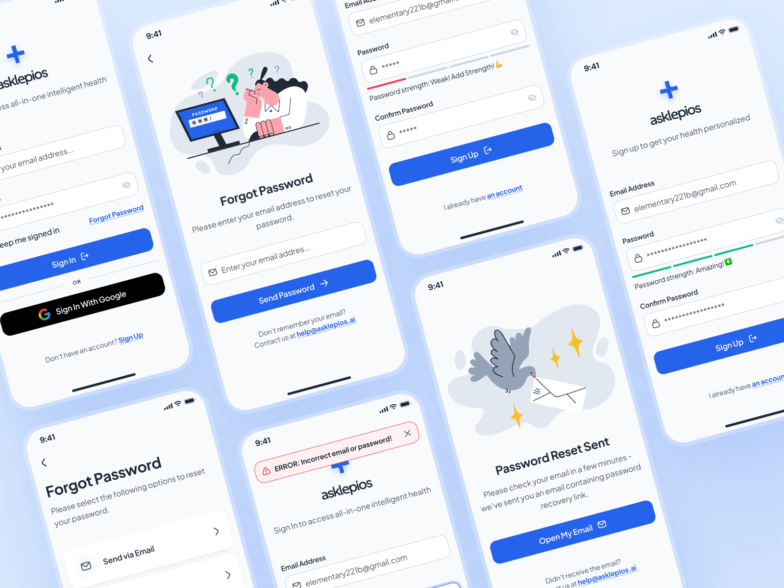 asklepios v2: Authentication (Sign In/Sign Up) UIUX