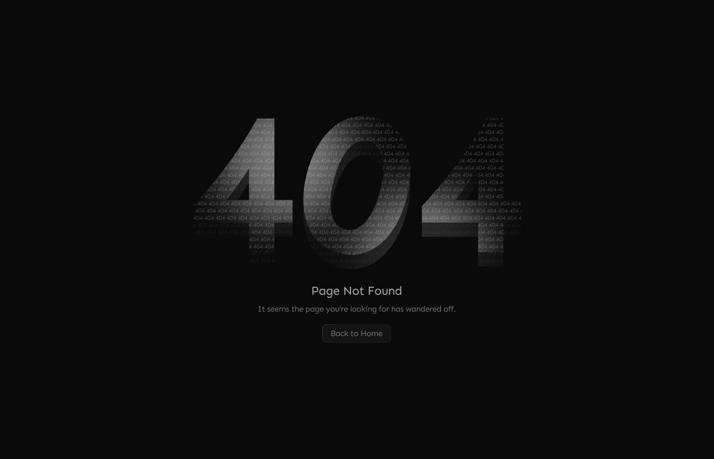 404 Page concept