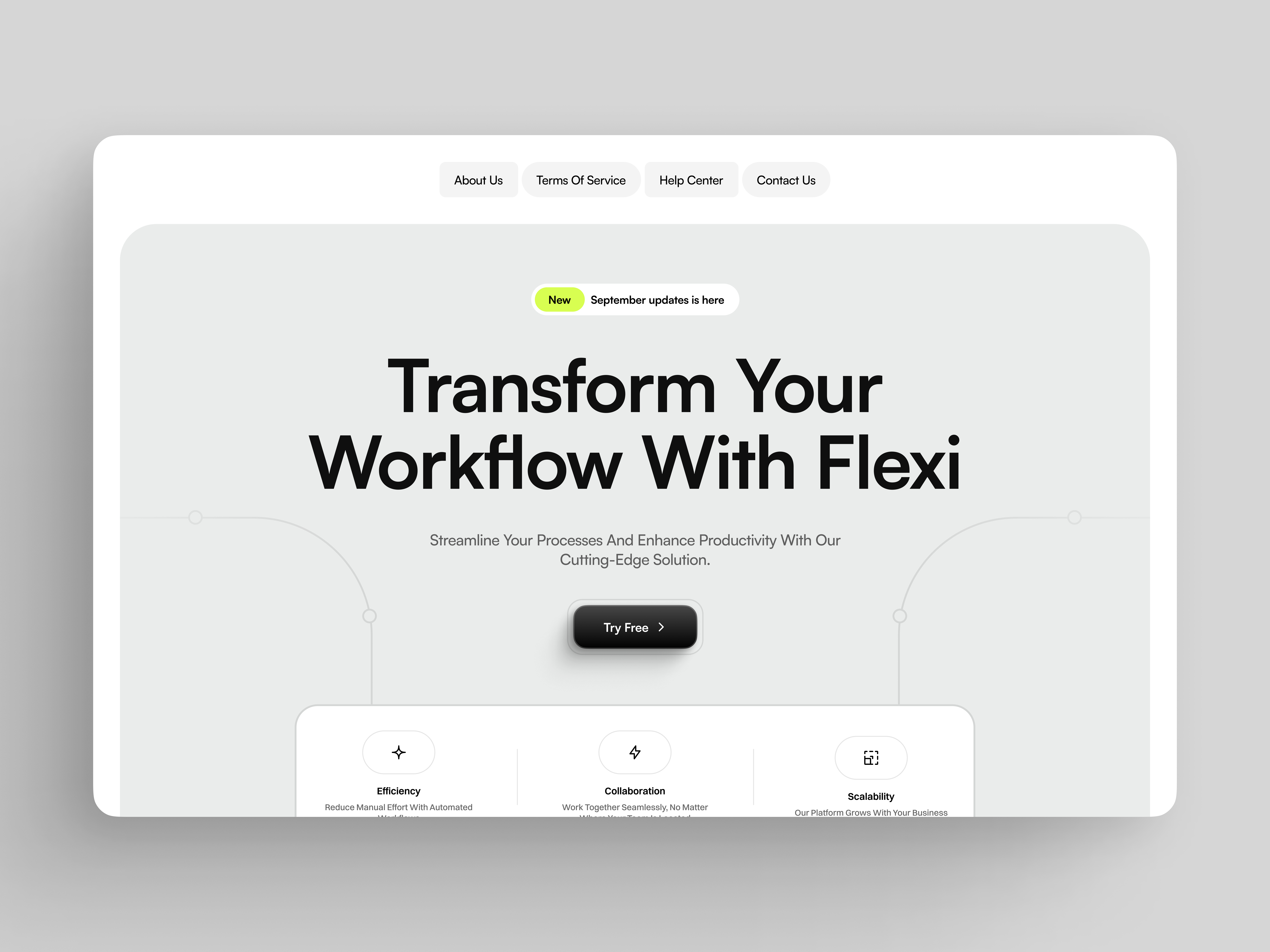 SaaS hero section Page UI