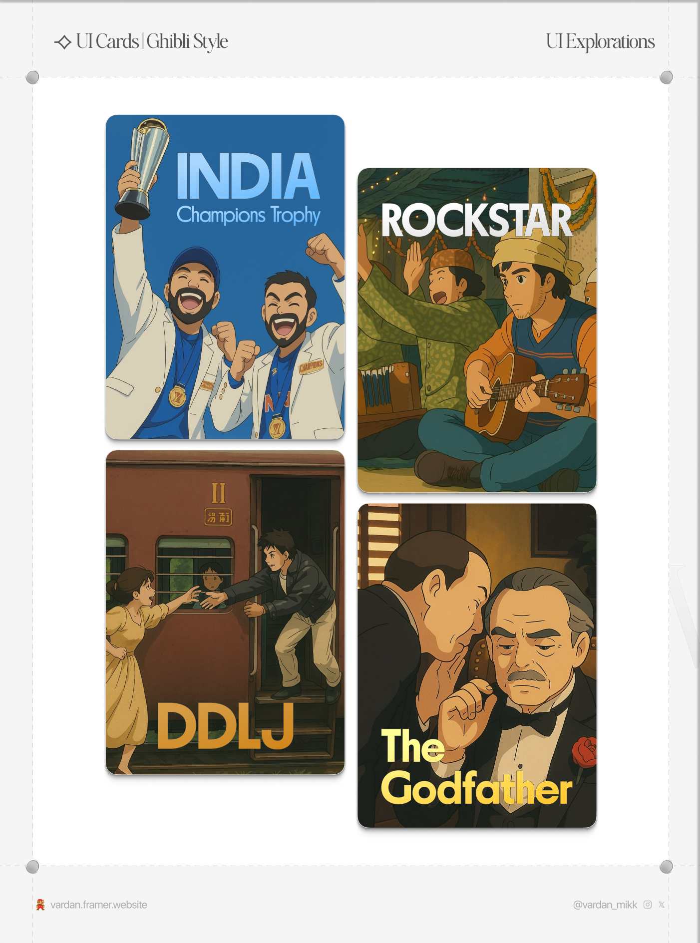 ⟢ UI Cards | Ghibli Style