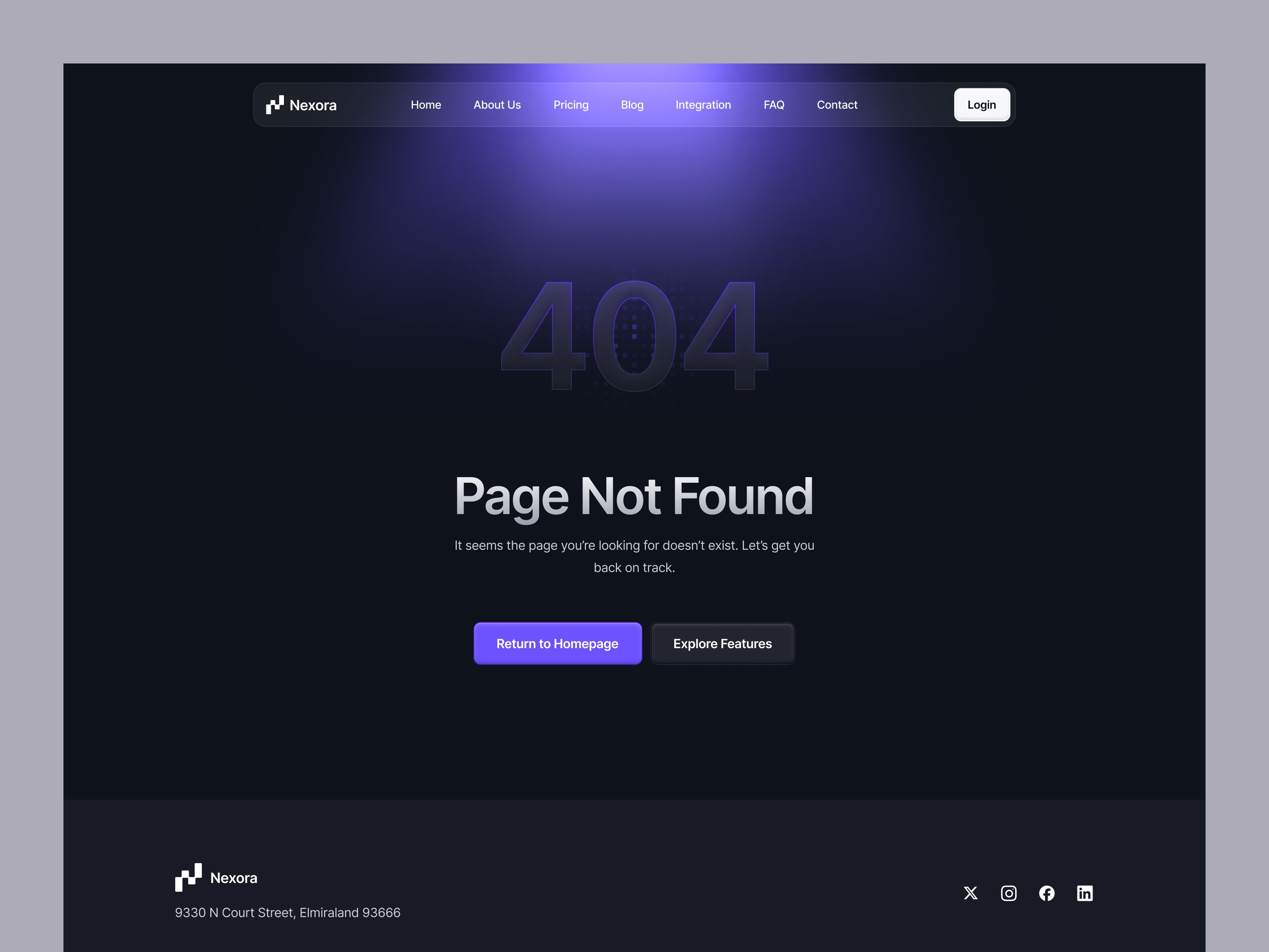 Nexora - 404 Page