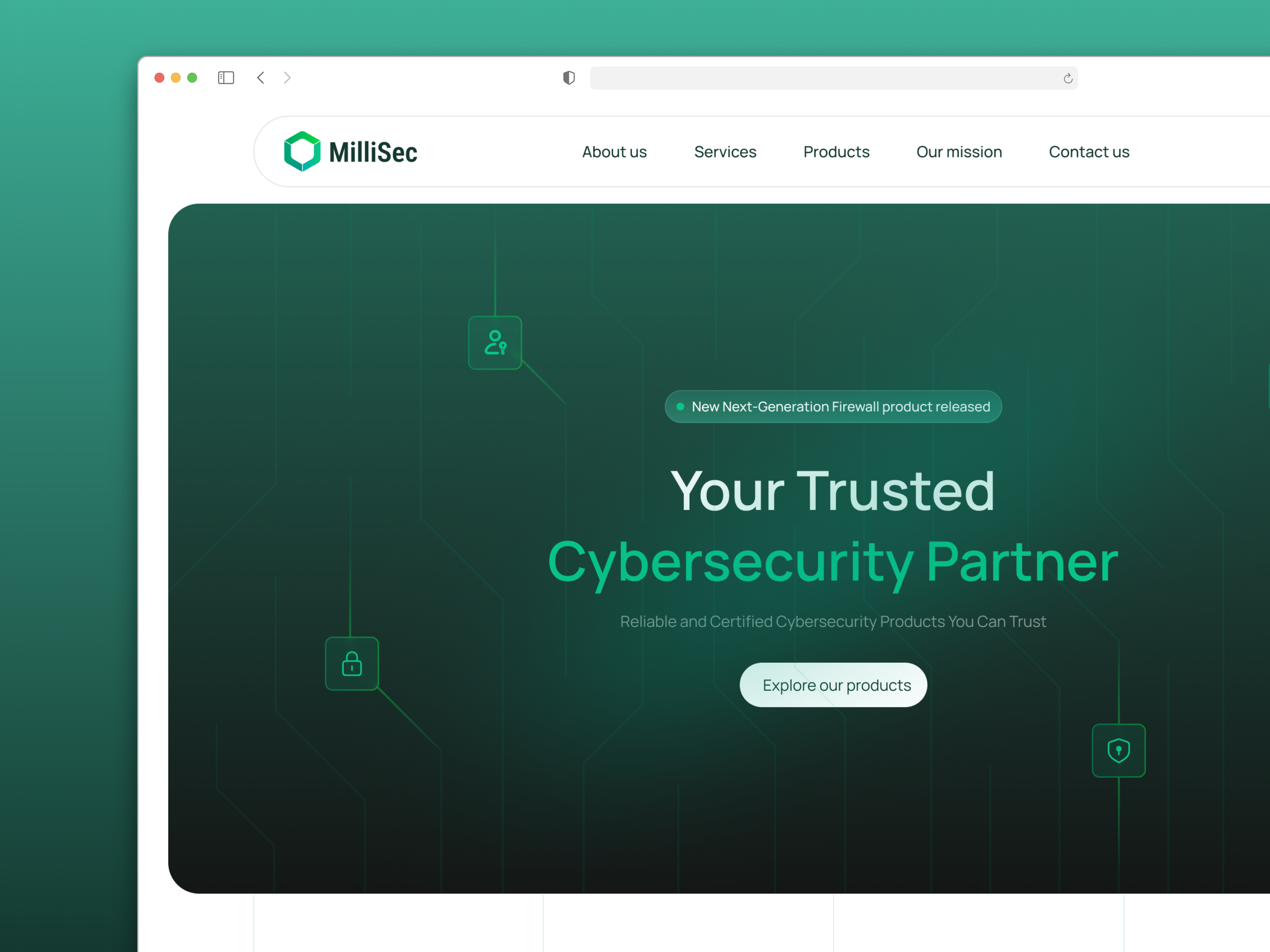 Cybersecurity website Hero Section Design