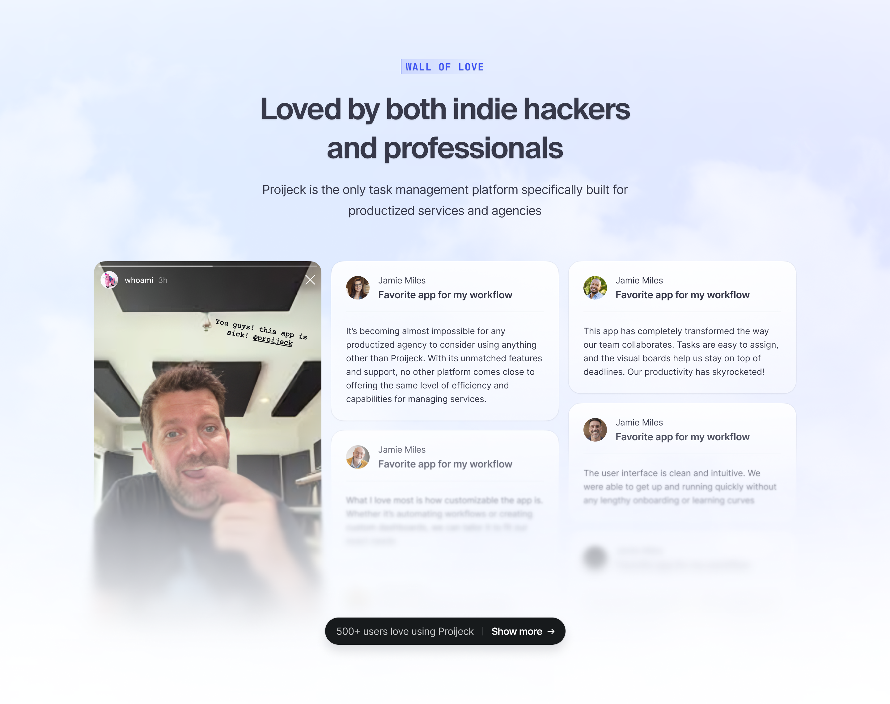 Testimonial – Still with the clouds