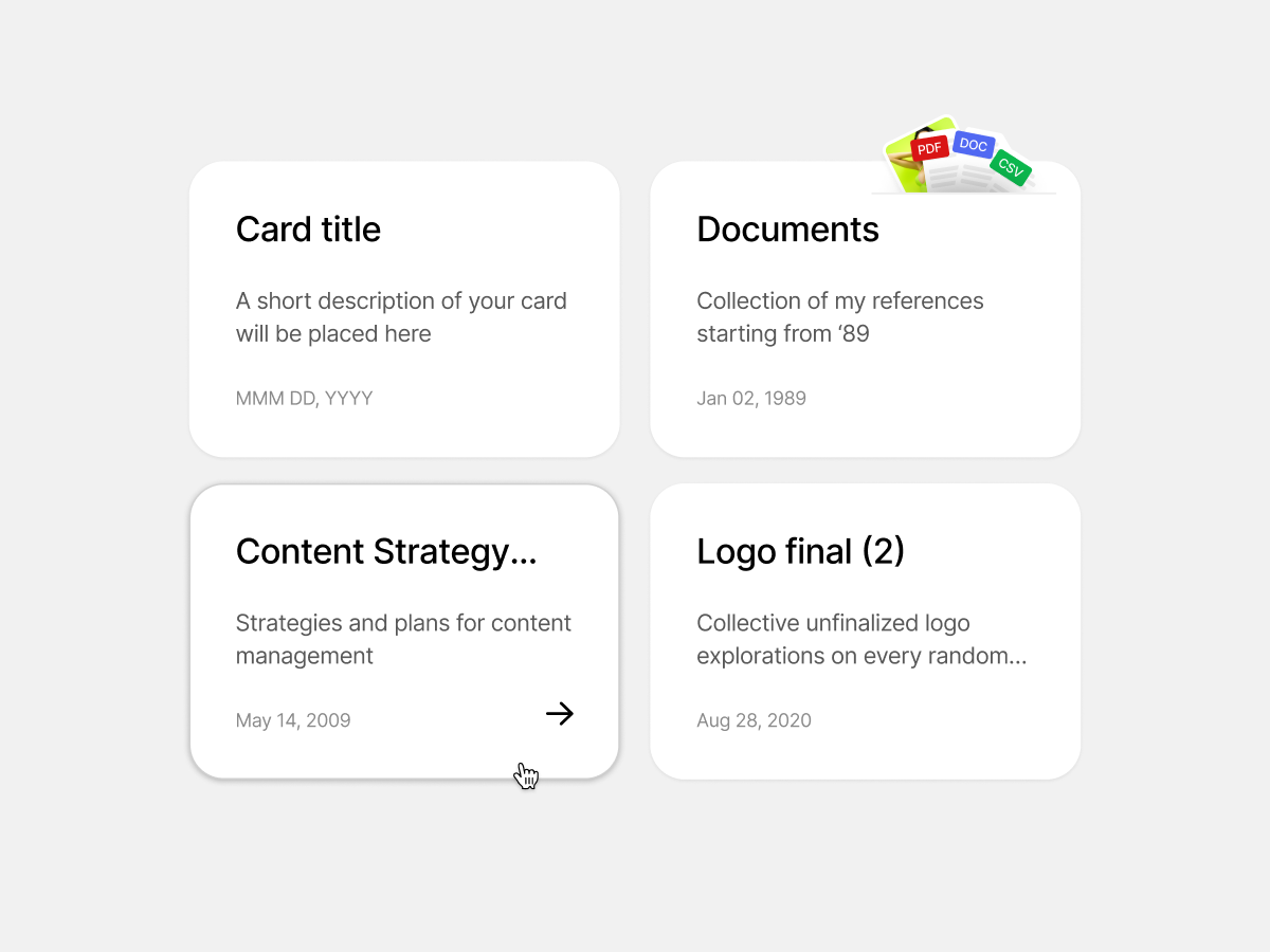 UI cards exploration