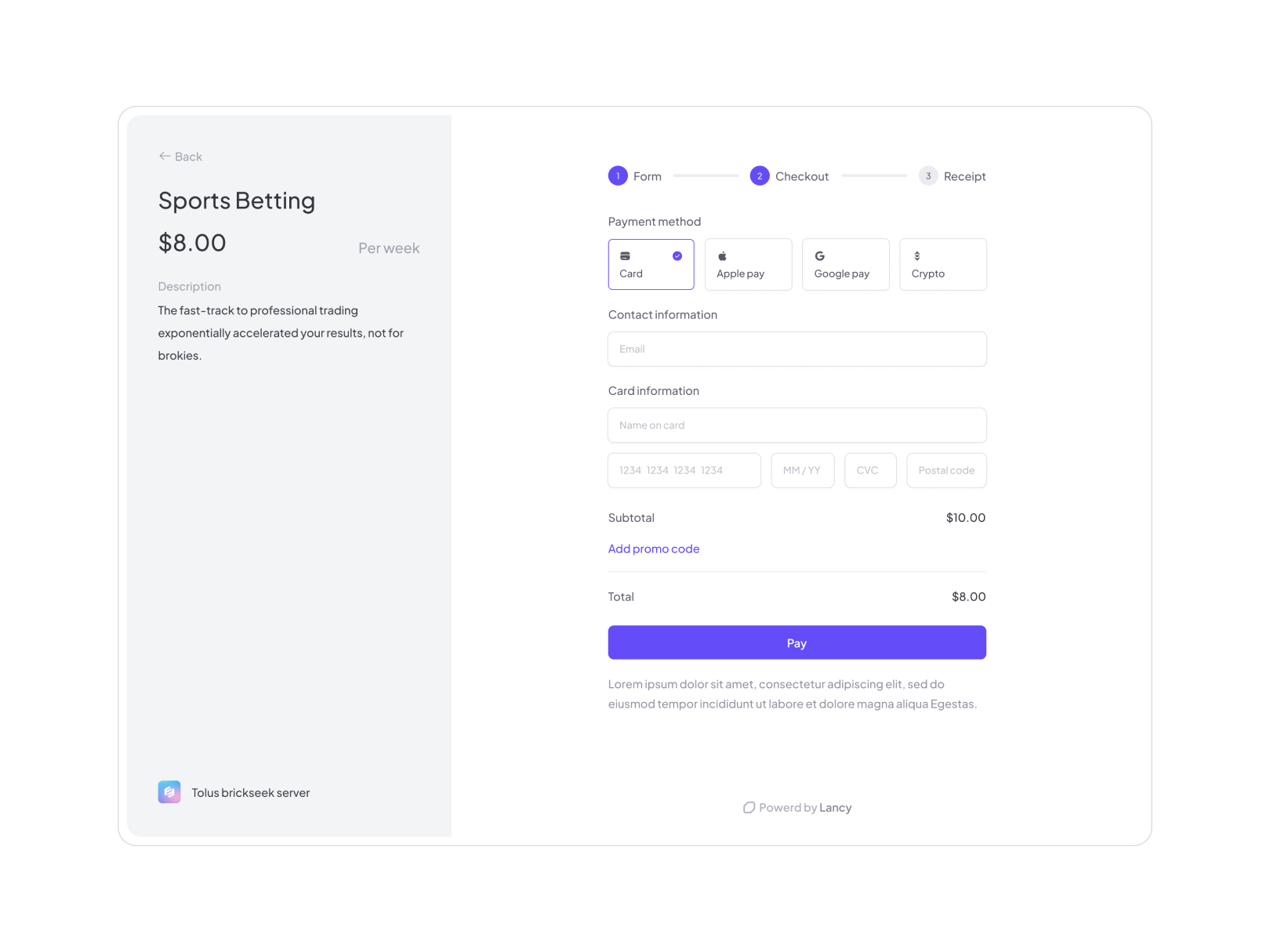 Checkout Page