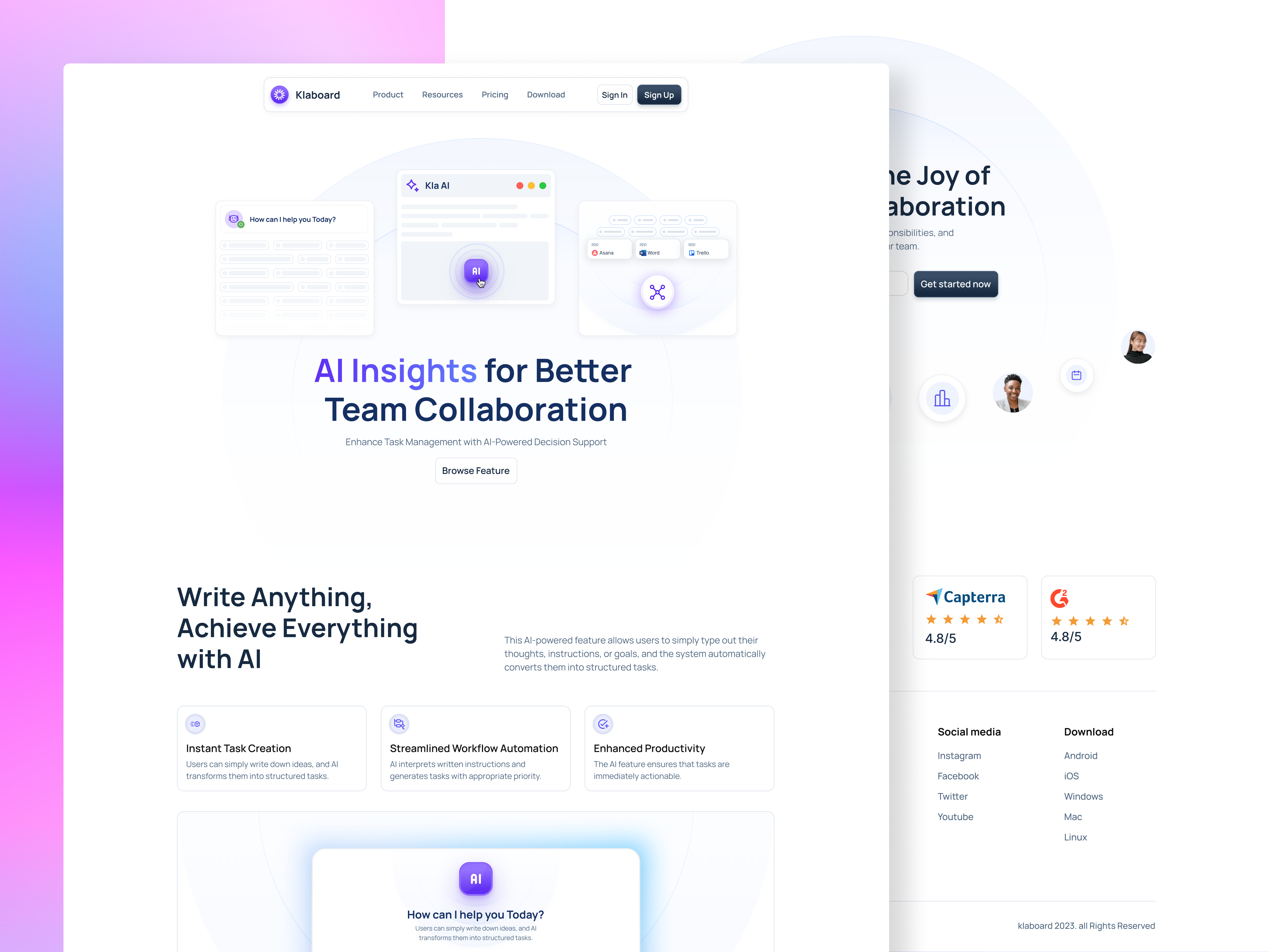 Klaboard - Product Page (AI Features)