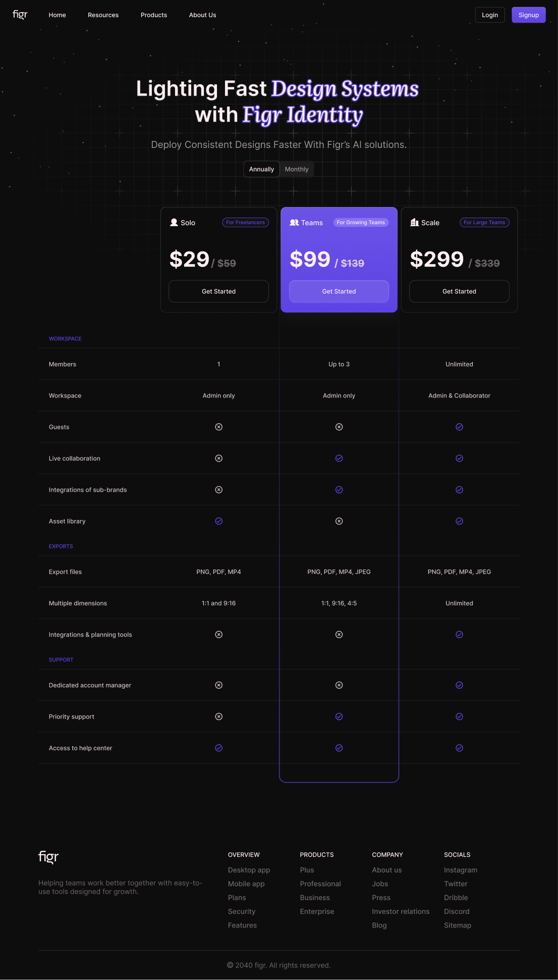 Pricing Page