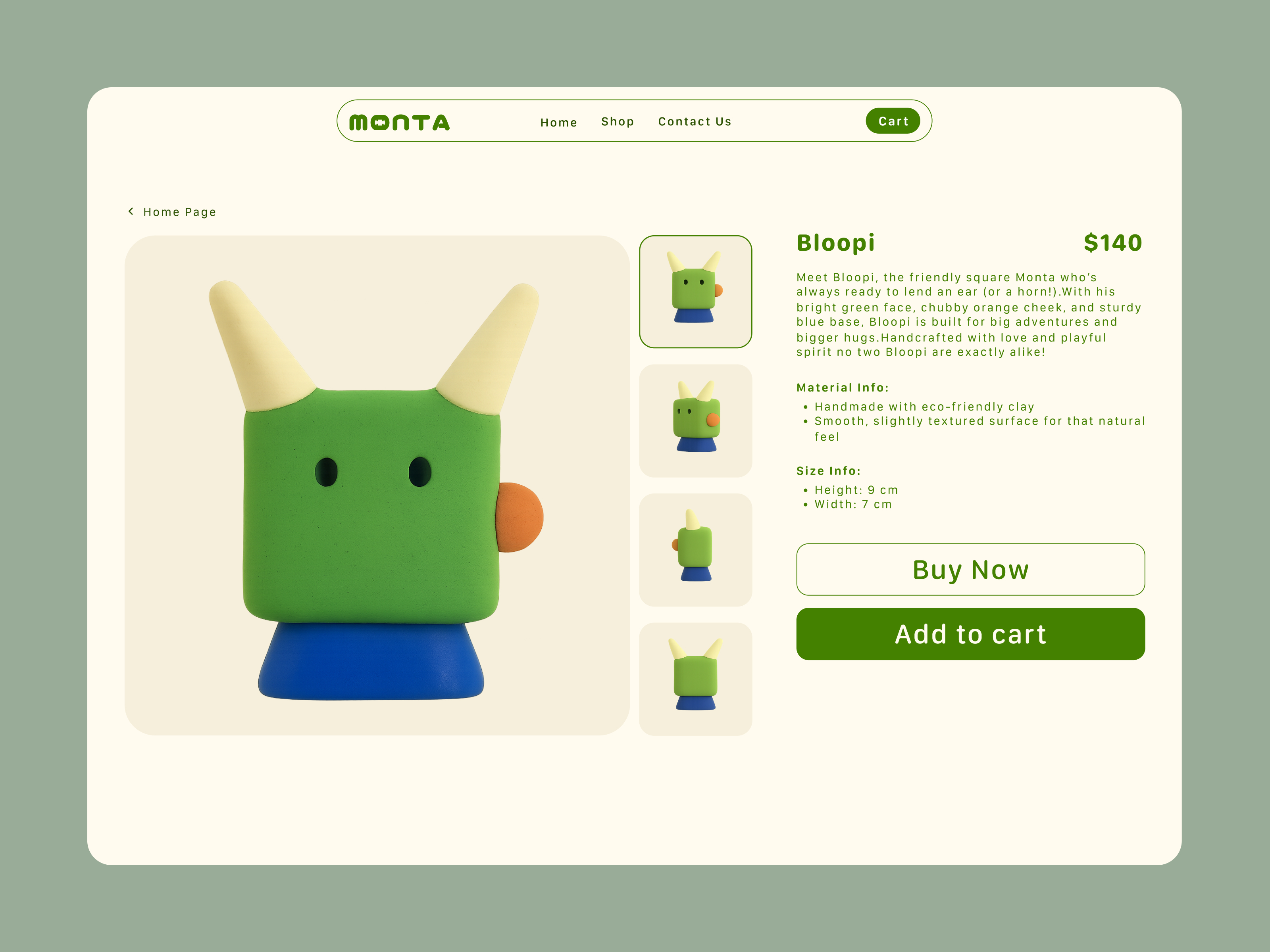 Monta: Product Detail Page for Custom Toy Store