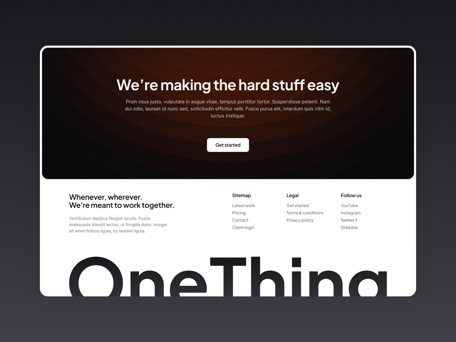 Footer for design and development subscription agency